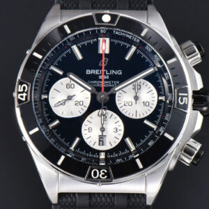 Chronomat B01 44mm BLSF Black Bezel Black Dial White Subdial Rubber Strap 7750