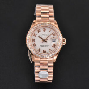 DateJust 28MM Ladies WF RG Diamond White Dial Roma Marker Jubilee Bracelet A2236 - Image 4