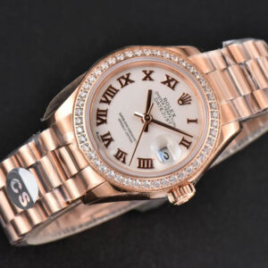 DateJust 28MM Ladies WF RG Diamond White Dial Roma Marker Jubilee Bracelet A2236 - Image 5