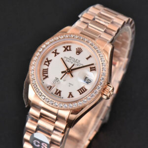 DateJust 28MM Ladies WF RG Diamond White Dial Roma Marker Jubilee Bracelet A2236 - Image 6