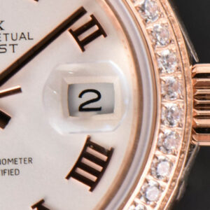 DateJust 28MM Ladies WF RG Diamond White Dial Roma Marker Jubilee Bracelet A2236 - Image 11