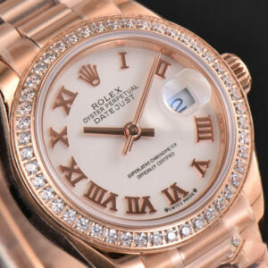 DateJust 28MM Ladies WF RG Diamond White Dial Roma Marker Jubilee Bracelet A2236 - Image 14