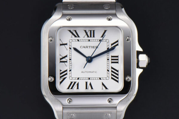Santos de Cartier Medium 35mm BVF White Dial SS Bracelet 9015