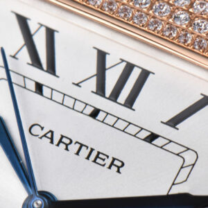 Santos de Cartier Medium 35mm BVF RG Full Diamond Bezel White Dial RG Bracelet MIYOTA 9015 - Image 6