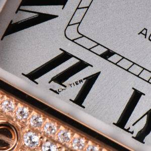 Santos de Cartier Medium 35mm BVF RG Full Diamond Bezel White Dial RG Bracelet MIYOTA 9015 - Image 9