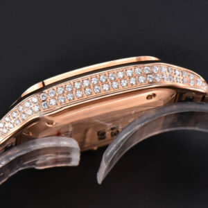 Santos de Cartier Medium 35mm BVF RG Diamond Bezel White Dial RG Bracelet MIYOTA 9015 - Image 4
