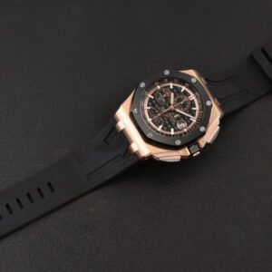 Royal Oak Offshore 44mm RSF RG Black Checkered Dial Black Subdials Rubber Strap A3126 - Image 3