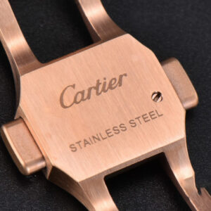 Santos de Cartier Medium 35mm BVF RG Diamond Bezel White Dial RG Bracelet MIYOTA 9015 - Image 8