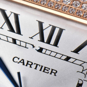 Santos de Cartier Medium 35mm BVF RG Diamond Bezel White Dial RG Bracelet MIYOTA 9015 - Image 24