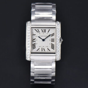 Tank Francaise Medium Diamond 32mmx 27mm 8848F SS Bracelet Quartz