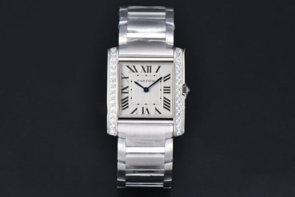 Tank Francaise Medium Diamond 32mmx 27mm 8848F SS Bracelet Quartz