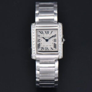 Tank Francaise Small 25.7mmx21.2mm Diamond 8848F SS Bracelet Quartz