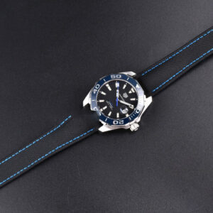 Aquaracer Caliber 5 43mm OF Black Dial Blue Hand Black Nylon Strap SW200 - Image 3