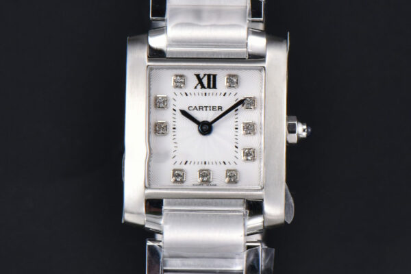 Tank Francaise Small 25.7mmx21.2mm 8848F Diamond Marker SS Bracelet Quartz