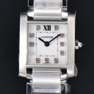 Tank Francaise Small 25.7mmx21.2mm 8848F Diamond Marker SS Bracelet Quartz - Image 12