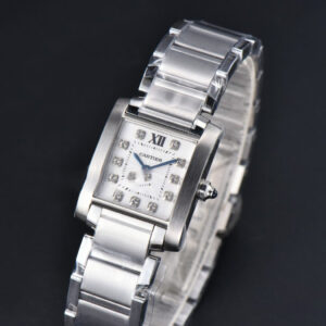Tank Francaise Small 25.7mmx21.2mm 8848F Diamond Marker SS Bracelet Quartz - Image 18