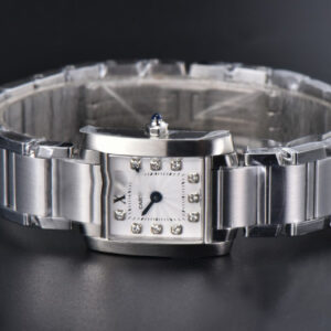 Tank Francaise Small 25.7mmx21.2mm 8848F Diamond Marker SS Bracelet Quartz - Image 25