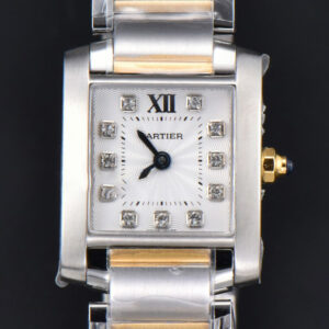 Tank Francaise Small 25.7mmx21.2mm 8848F Diamond Marker YG/SS Bracelet Quartz