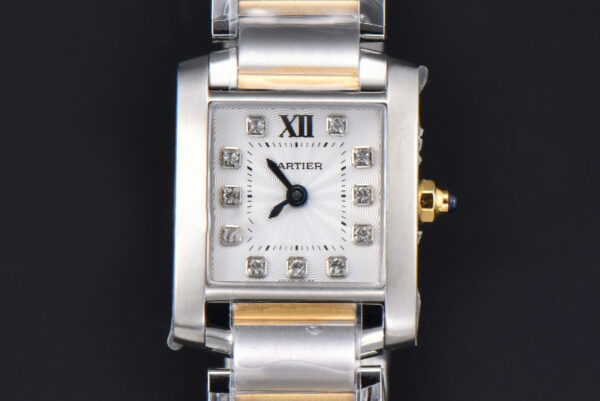 Tank Francaise Small 25.7mmx21.2mm 8848F Diamond Marker YG/SS Bracelet Quartz