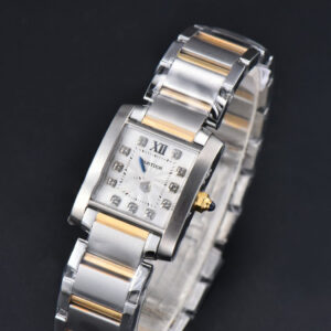 Tank Francaise Small 25.7mmx21.2mm 8848F Diamond Marker YG/SS Bracelet Quartz - Image 18