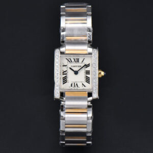 Tank Francaise Small Diamond 25.7mmx21.2mm 8848F YG/SS Bracelet Quartz