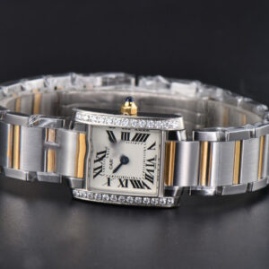 Tank Francaise Small Diamond 25.7mmx21.2mm 8848F YG/SS Bracelet Quartz - Image 24