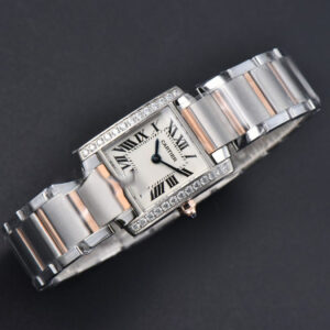Tank Francaise Small Diamond 25.7mmx21.2mm 8848F RG/SS Bracelet Quartz - Image 16