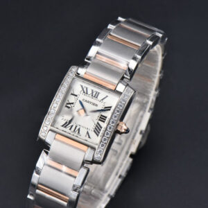 Tank Francaise Small Diamond 25.7mmx21.2mm 8848F RG/SS Bracelet Quartz - Image 17
