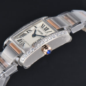 Tank Francaise Small Diamond 25.7mmx21.2mm 8848F RG/SS Bracelet Quartz - Image 22