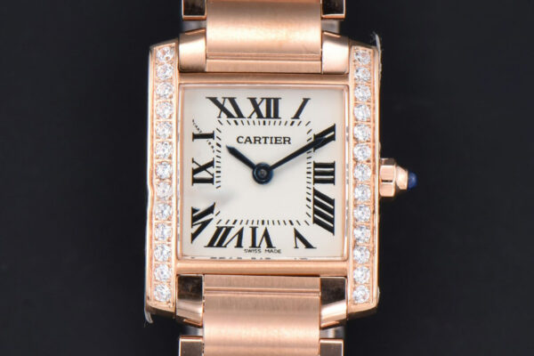 Tank Francaise Small Diamonds 25.7mmx21.2mm 8848F RG Bracelet Quartz