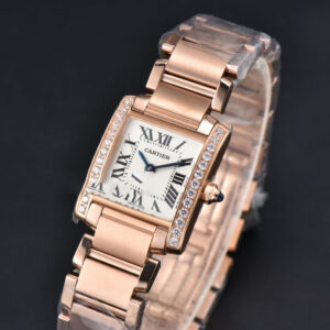 Tank Francaise Small Diamonds 25.7mmx21.2mm 8848F RG Bracelet Quartz - Image 14