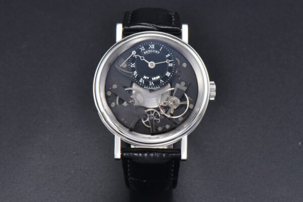 Tradition 7057BB ZF 40MM Gray Dial Black Subdial Black Leather Strap A505