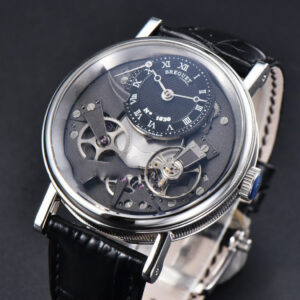 Tradition 7057BB ZF 40MM Gray Dial Black Subdial Black Leather Strap A505 - Image 3