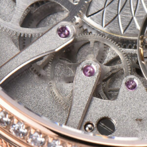 Tradition 7038BR RG ZF 40MM Diamond Gray Dial Silver Subdial White Leather Strap A505 - Image 4