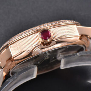 Tradition 7038BR RG ZF 40MM Diamond Gray Dial Silver Subdial White Leather Strap A505 - Image 9