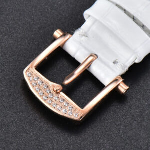 Tradition 7038BR RG ZF 40MM Diamond Gray Dial Silver Subdial White Leather Strap A505 - Image 11