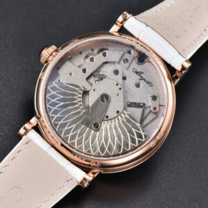 Tradition 7038BR RG ZF 40MM Diamond Gray Dial Silver Subdial White Leather Strap A505 - Image 16