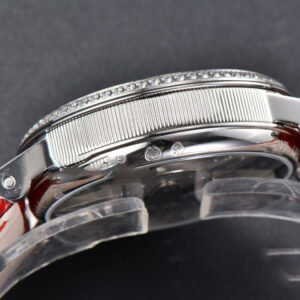 Tradition 7038BB ZF 40MM Diamond White Dial Red Leather Strap A505 - Image 10