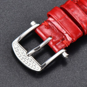Tradition 7038BB ZF 40MM Diamond White Dial Red Leather Strap A505 - Image 11