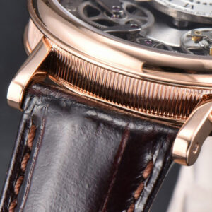 Tradition 7057BR RG ZF 40MM Gray Dial White Subdial Black Leather Strap A505 - Image 5