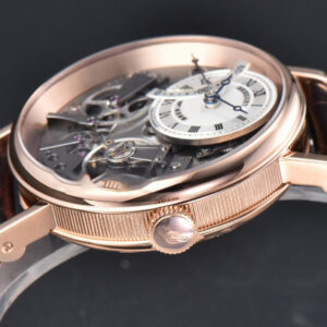 Tradition 7057BR RG ZF 40MM Gray Dial White Subdial Black Leather Strap A505 - Image 6