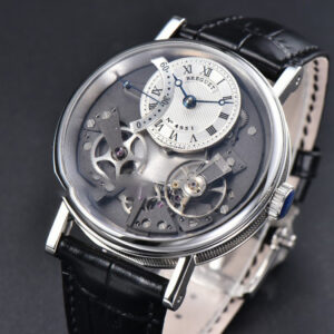 Tradition 7057BB ZF 40MM Gray Dial White Subdial Black Leather Strap A505 - Image 5