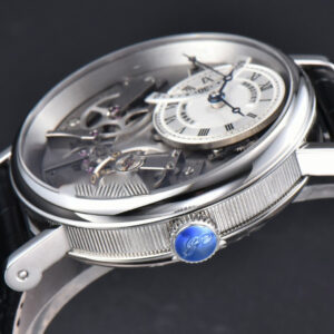 Tradition 7057BB ZF 40MM Gray Dial White Subdial Black Leather Strap A505 - Image 11