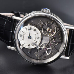 Tradition 7057BB ZF 40MM Gray Dial White Subdial Black Leather Strap A505 - Image 13