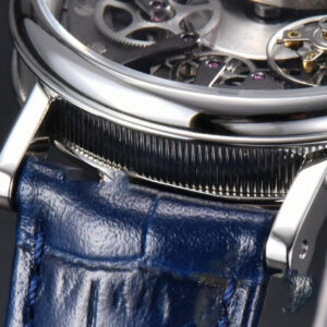 Tradition 7038BB ZF 40MM Diamond Gray Dial Blue Leather Strap A505 - Image 9