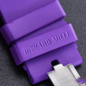 RM035-02 42mm Black Forged Carbon T+F Skeleton Dial Green Crown Purple Rubber Strap RMUL2 - Image 9