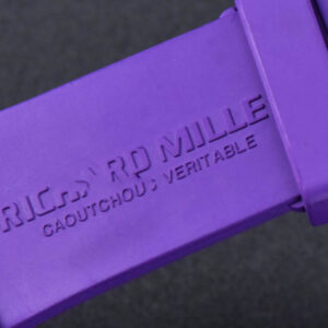RM035-02 42mm Black Forged Carbon T+F Skeleton Dial Green Crown Purple Rubber Strap RMUL2 - Image 12