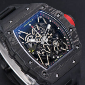 RM035-02 42mm Black Forged Carbon T+F Skeleton Dial Red Crown Black Rubber Strap RMUL2 - Image 3