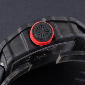 RM035-02 42mm Black Forged Carbon T+F Skeleton Dial Red Crown Black Rubber Strap RMUL2 - Image 5