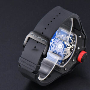 RM035-02 42mm Black Forged Carbon T+F Skeleton Dial Red Crown Black Rubber Strap RMUL2 - Image 7